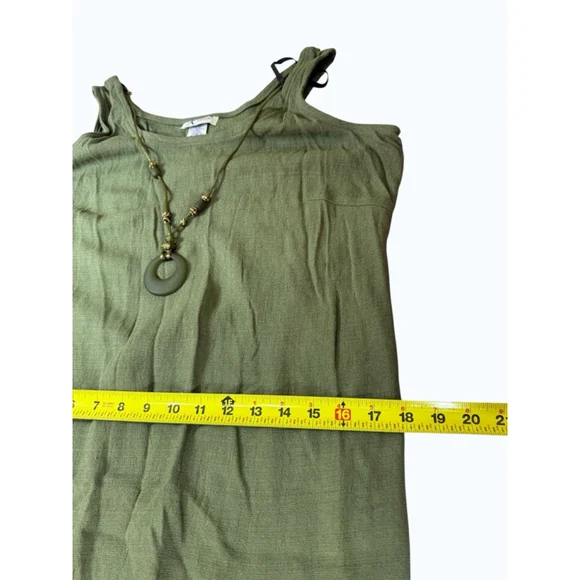 K Studio Vintage Minimalist 90’s Boho Two- Piece Olive Green M - Picture 4 of 7